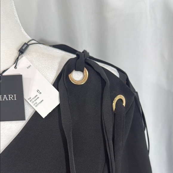 TAHARI BLACK V-NECK SHEATH DRESS SIZE 12 NWT - Picture 2 of 11